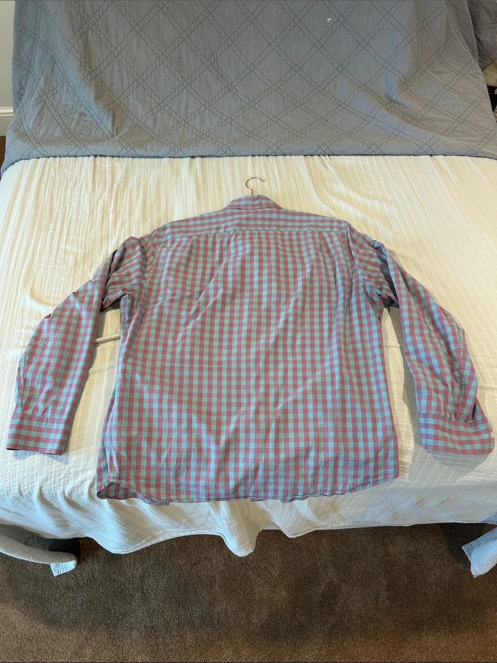 J. Crew Pink and Light Blue Gingham Button-Down Shirt